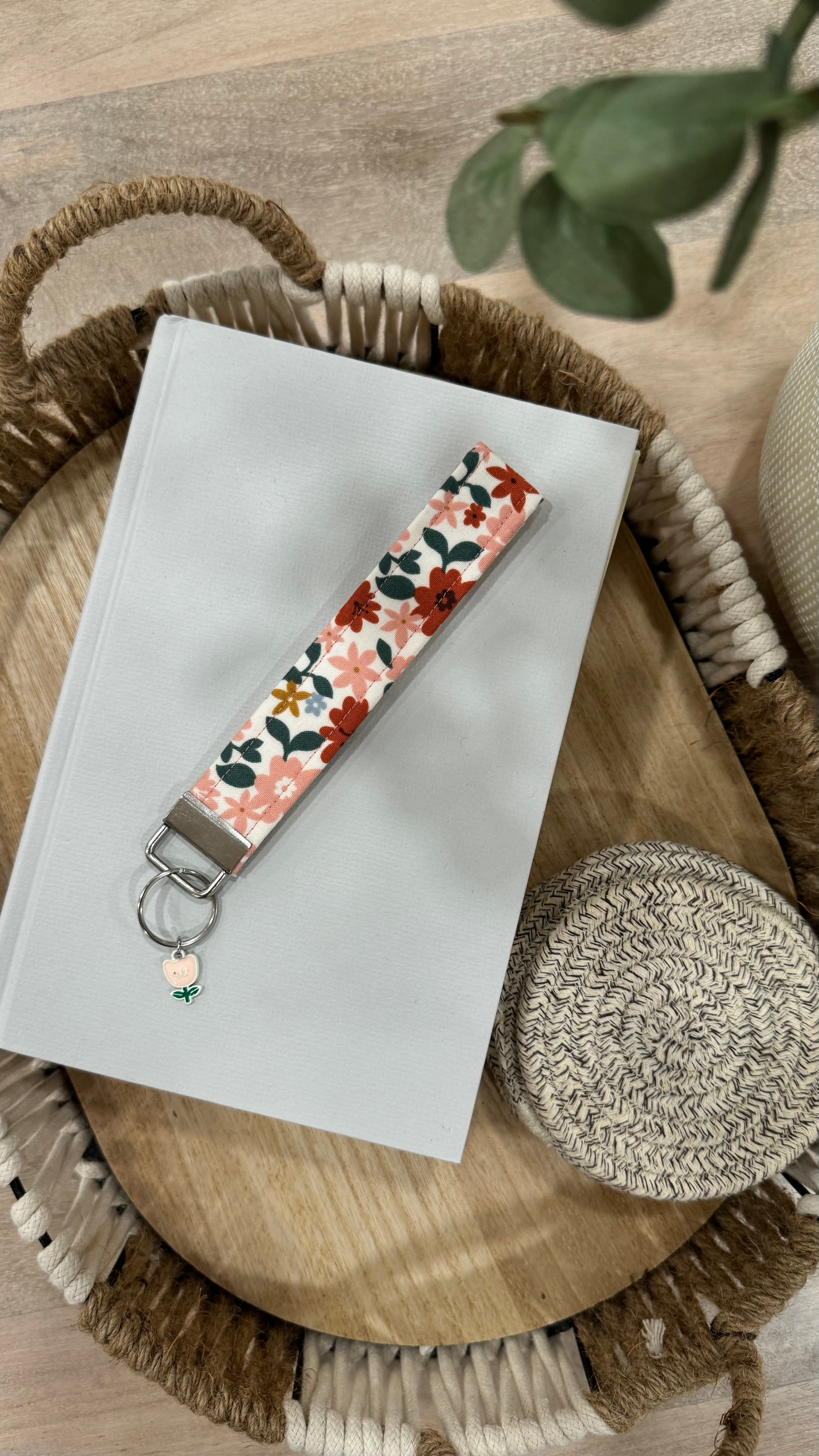 Pink Floral Wristlet