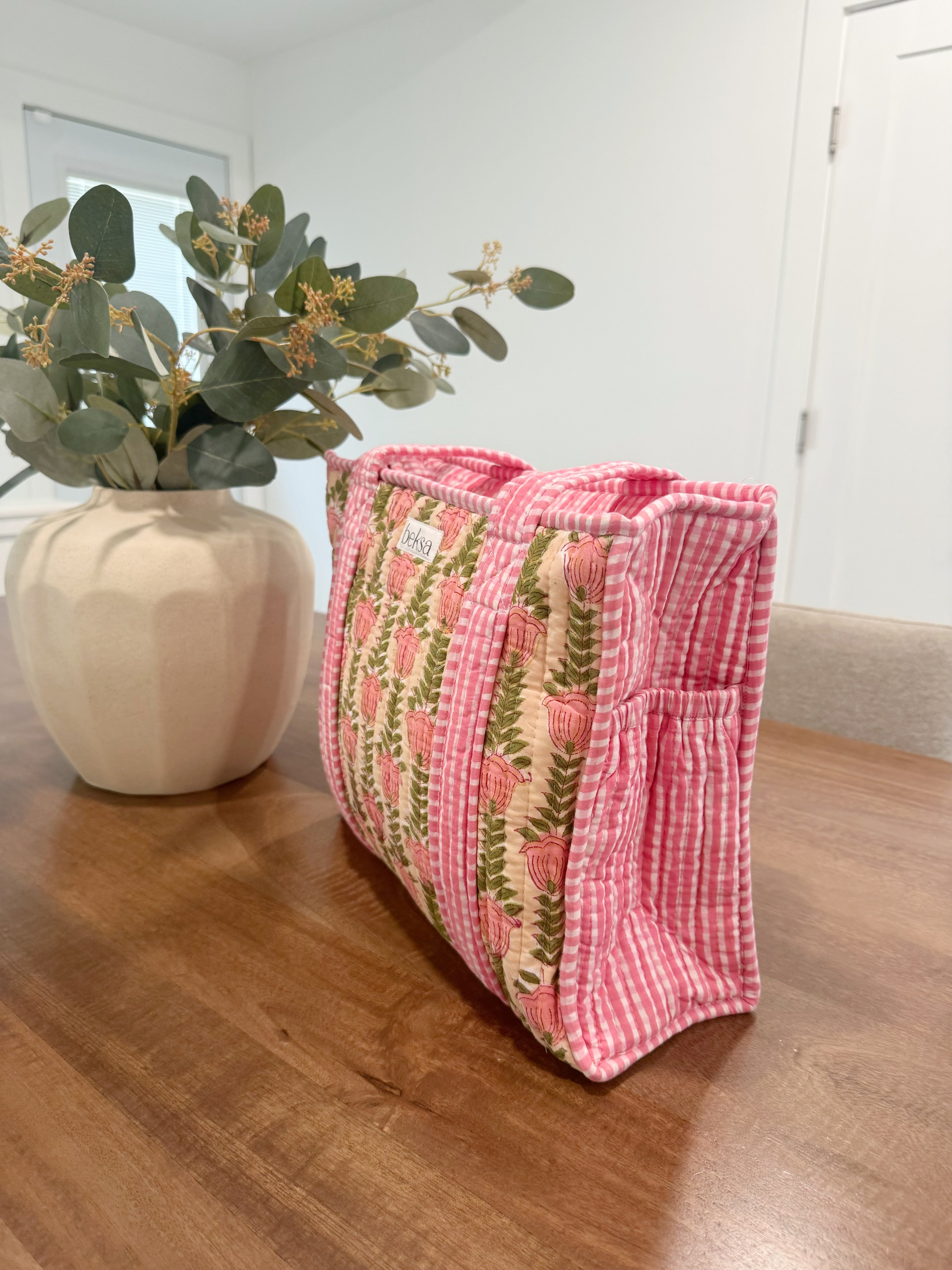 Pink Garden Midi Tote