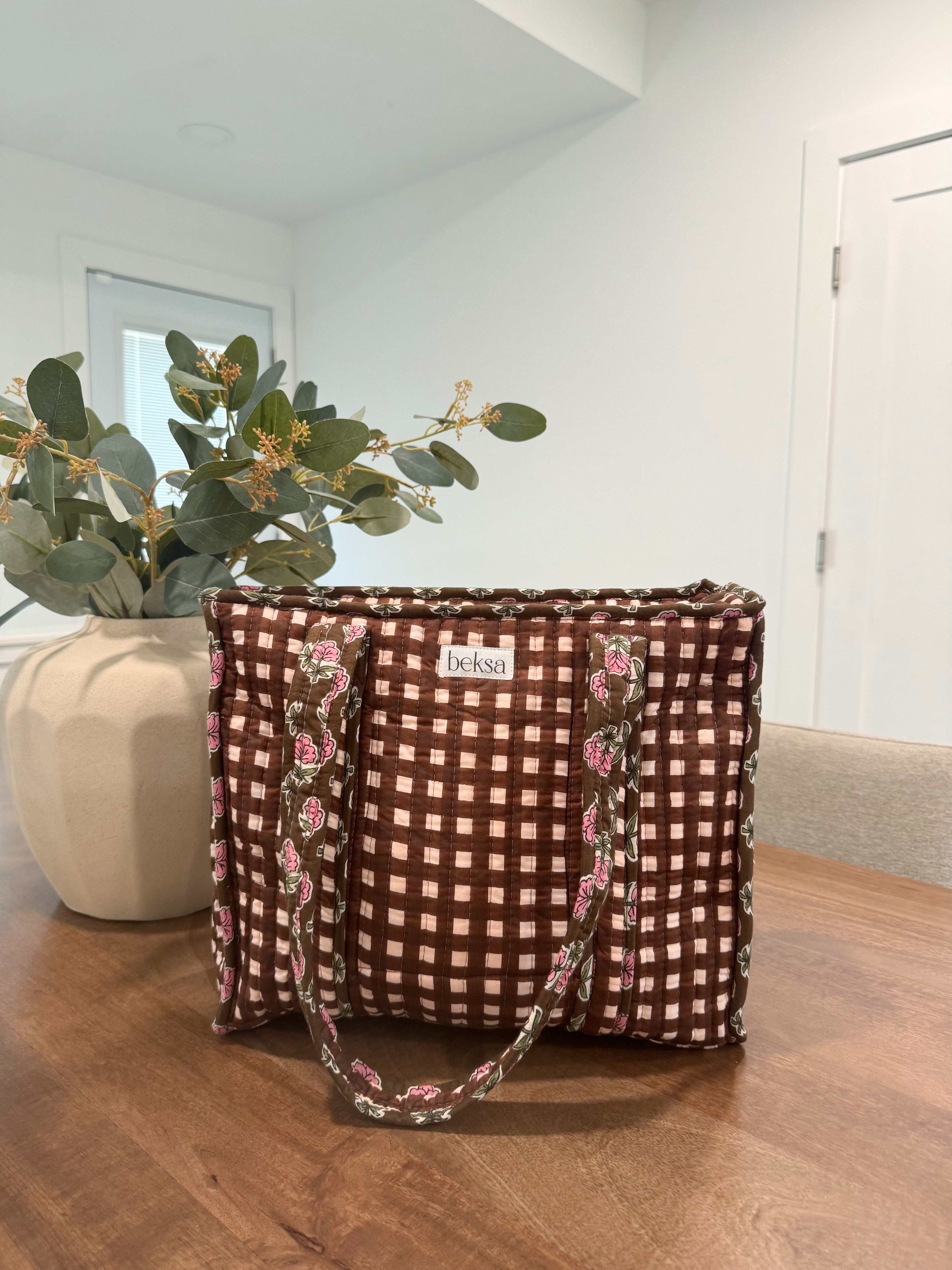 Cocoa Bloom Midi Tote