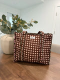 Just a Little Flawed- Cocoa Bloom Midi Tote