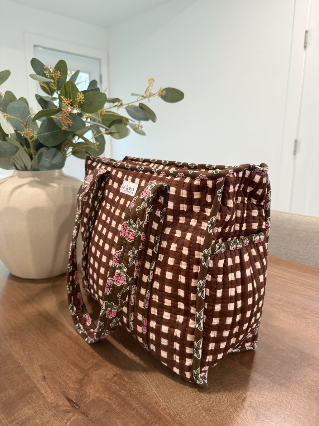 Cocoa Bloom Midi Tote