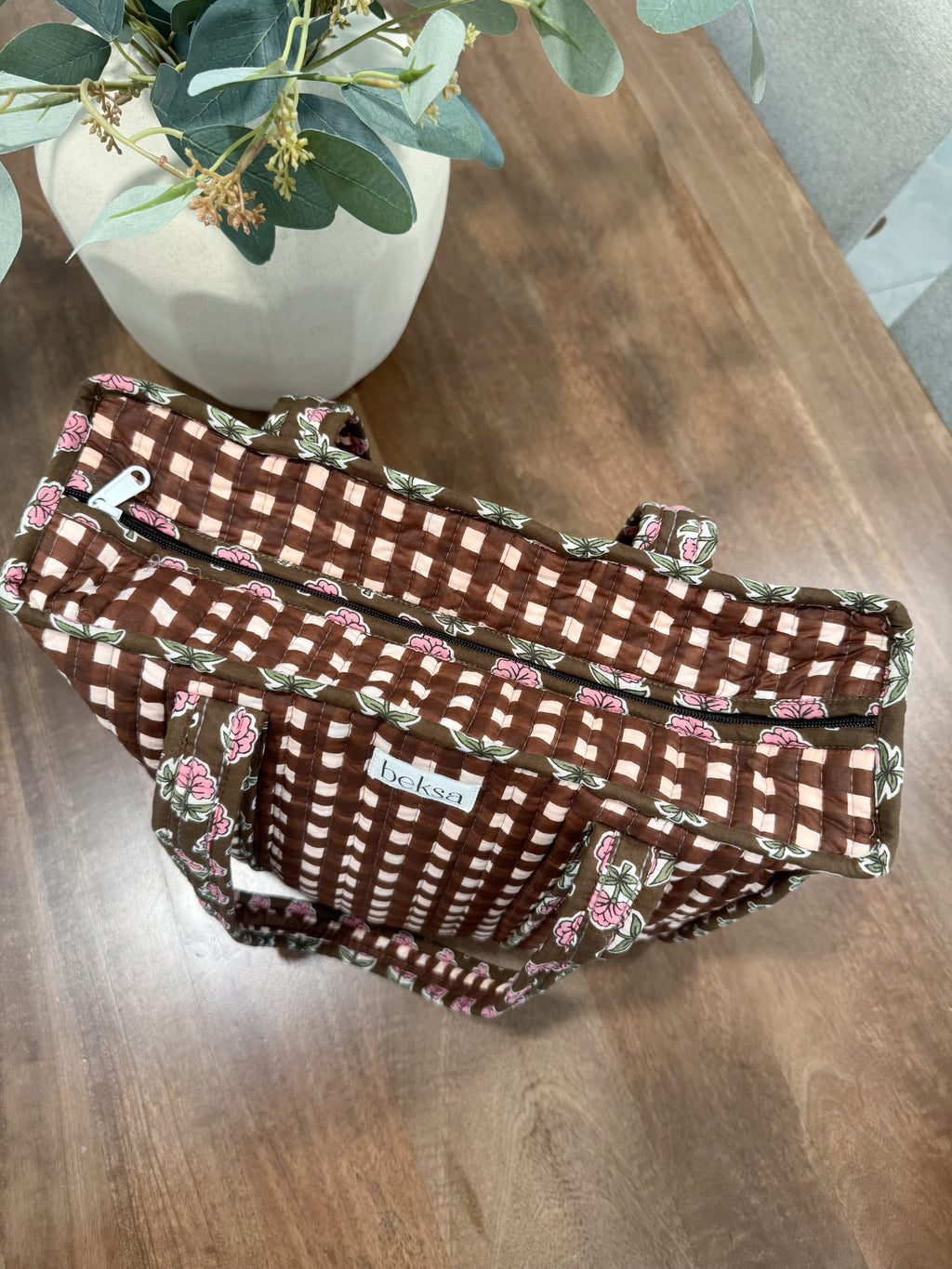 Cocoa Bloom Midi Tote