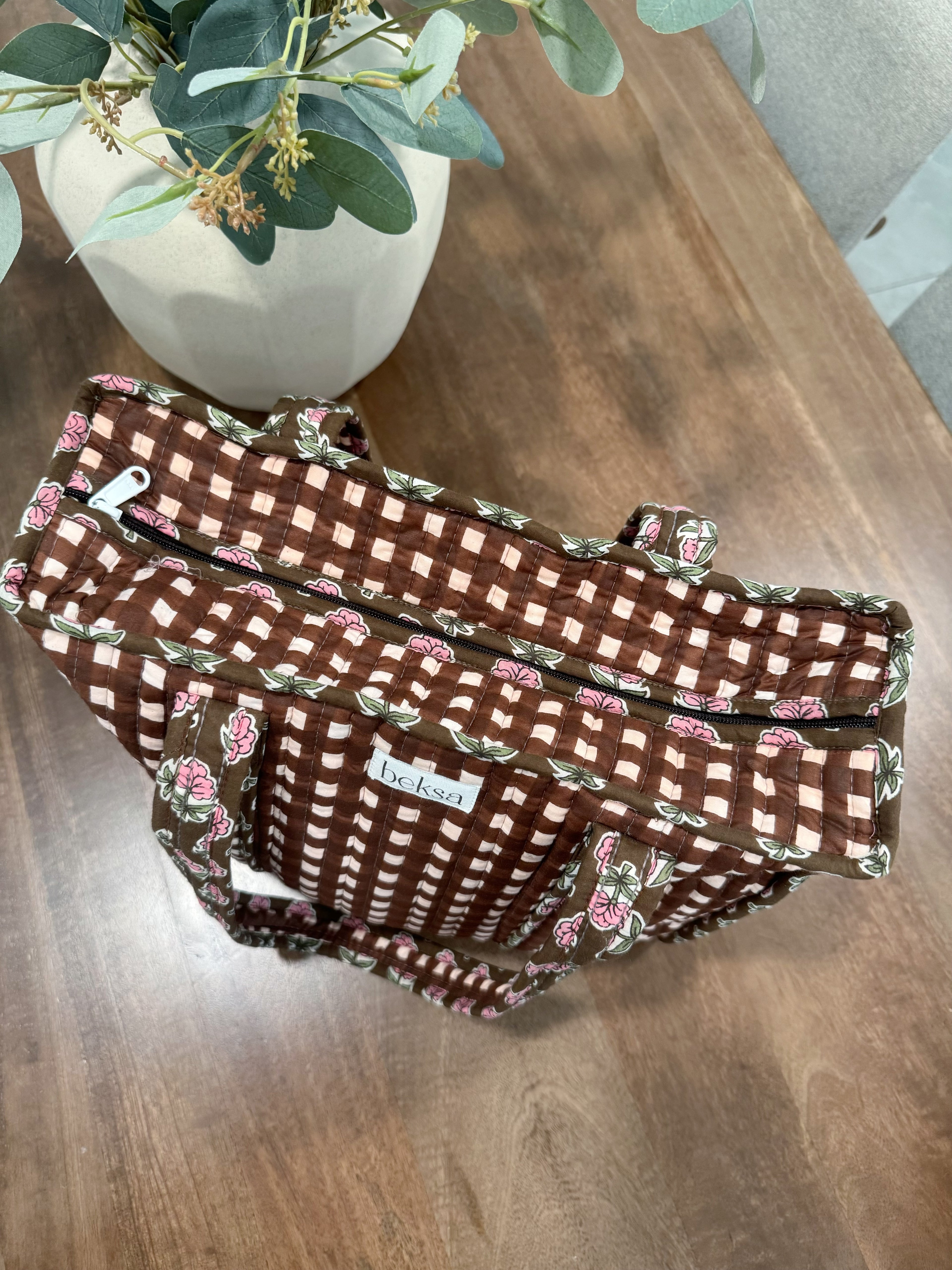Cocoa Bloom Midi Tote