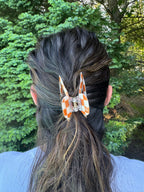 Cinnamon Check Claw Clip