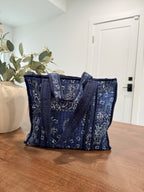 Navy Paisley Tote