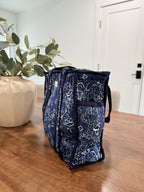 Navy Paisley Tote