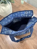 Navy Paisley Tote